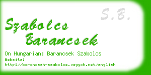 szabolcs barancsek business card